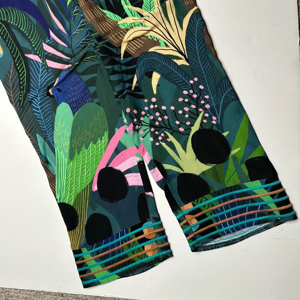 Anthropologie Farm Rio Tropique Embroidered Hem Jungle Pants Small - Picture 7 of 11